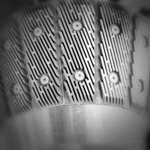 Segmentos intercambiáveis instalados no cone.